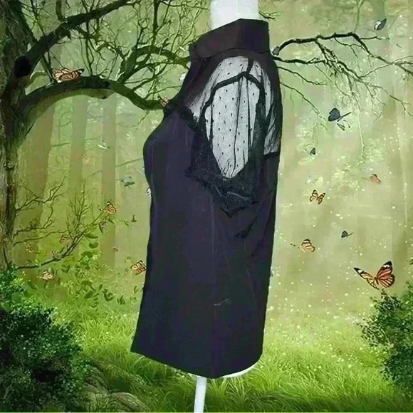 Y2K Whimsygoth Mesh Button Up Blouse - Picture 4 of 9